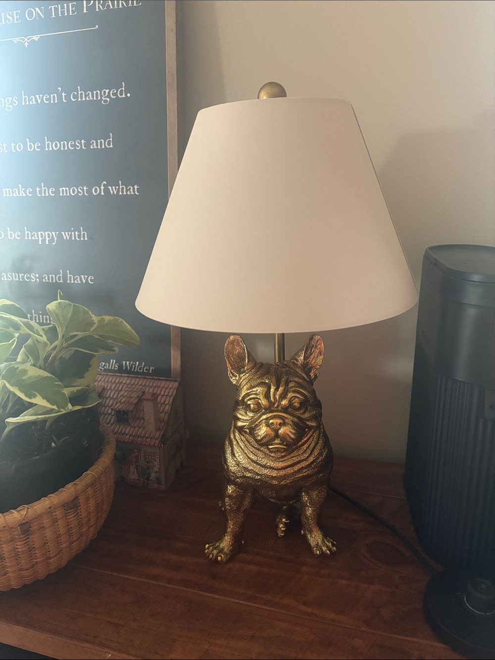 Anthropologie Frenchie Dog Lamp